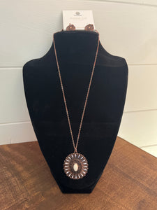 Western Pink Pendant Necklace